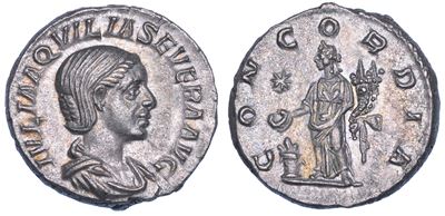 IVLIA AQVILIA SEVERA, Denario, 220-222 d.C.