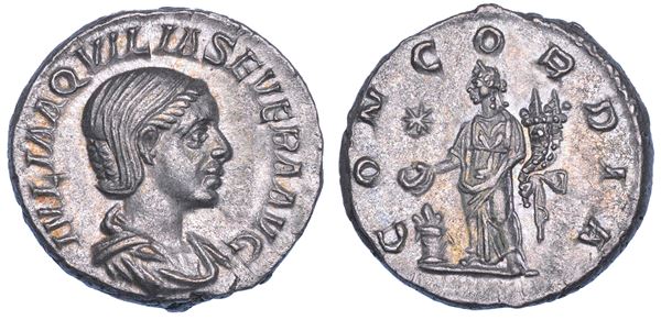AQUILIA SEVERA (seconda moglie di Eliogabalo), 220-222. Denario.