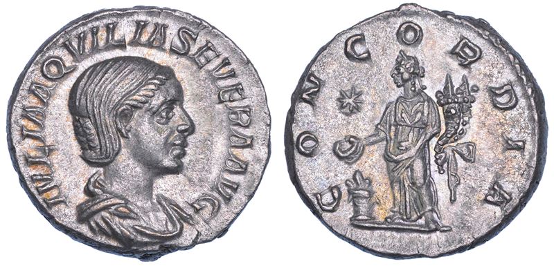 AQUILIA SEVERA (seconda moglie di Eliogabalo), 220-222. Denario.  - Asta Numismatica - Cambi Casa d'Aste