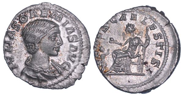 GIULIA SOEMIA (Madre di Eliogabalo), 218-222. Denario, 221-222. Roma.