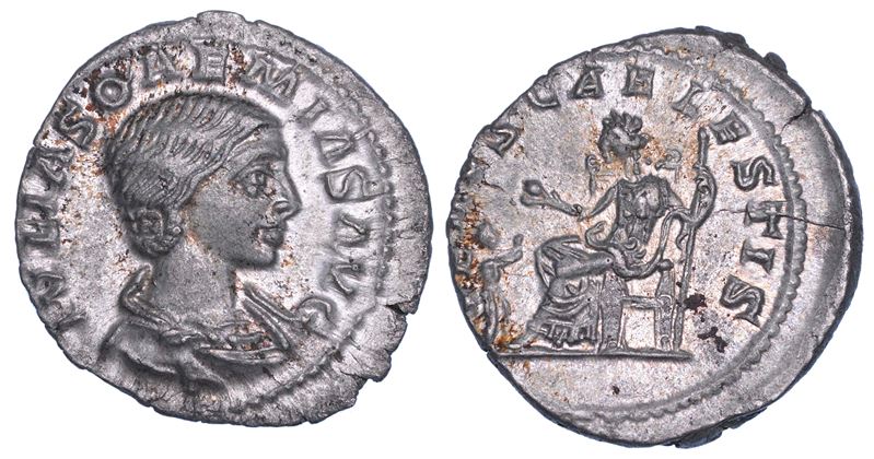GIULIA SOEMIA (Madre di Eliogabalo), 218-222. Denario, 221-222. Roma.  - Auction Numismatics - Cambi Casa d'Aste