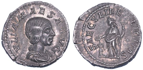 GIULIA MESA (nonna di Eliogabalo e di Alessandro Severo), + 226. Denario.
