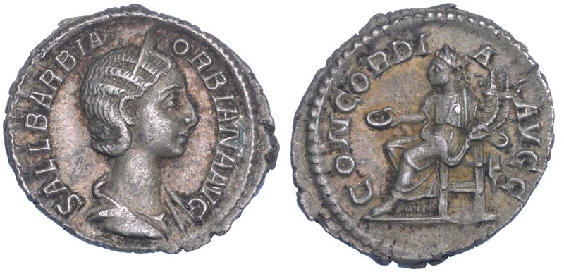 ORBIANA (moglie di Alessandro Severo), 225-227. Denario. Roma.  - Asta Numismatica - Cambi Casa d'Aste