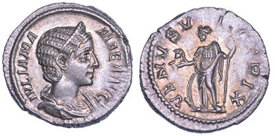 GIULIA MAMEA (Madre di Alessandro Severo), Denario, Roma, + 235 d.C.