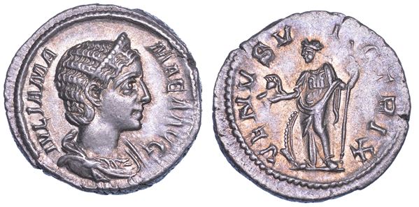 GIULIA MAMEA (Madre di Alessandro Severo), + 235. Denario. Roma.