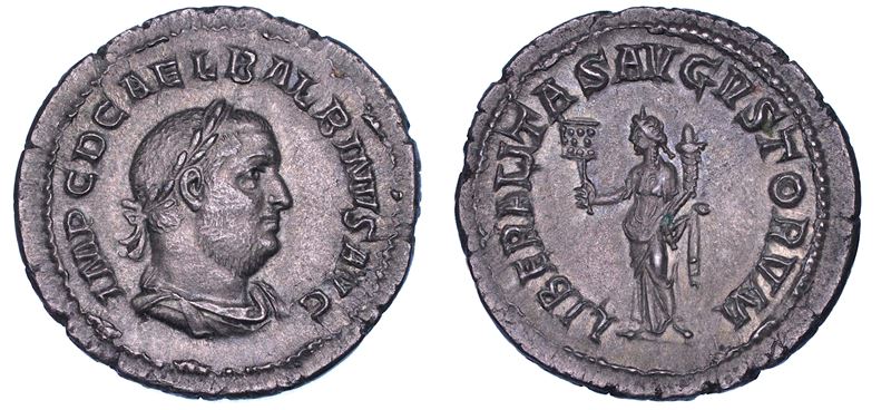 BALBINO, aprile-luglio 238. Denario.  - Auction Numismatics - Cambi Casa d'Aste