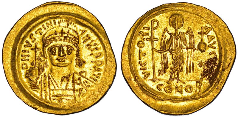 GIUSTINO II, 565-578. Solido. Costantinopoli.  - Auction Numismatics - Cambi Casa d'Aste