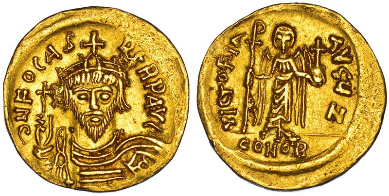 FOCAS, 602-610. Solido. Costantinopoli.  - Auction Numismatics - Cambi Casa d'Aste