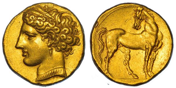 ZEUGITANIA. CARTAGINE. Trihemistater, circa anni 270-260 a.C.