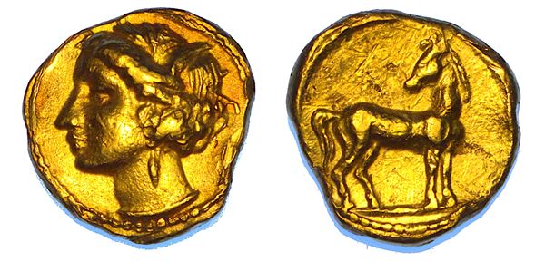 ZEUGITANIA. CARTAGINE. Quarto di Shekel, circa 205-201 a.C. Seconda Guerra Punica.