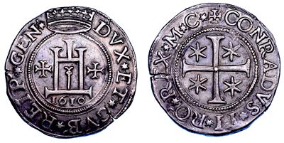 Moneta, Scudo 1610 della Repubblica di Genova, Dogi Biennali e Governatori, 1528-1797