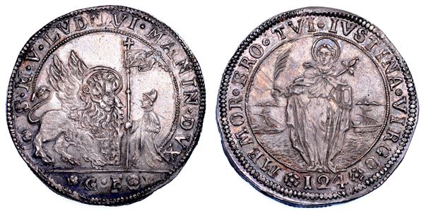 VENEZIA. LUDOVICO MANIN, 1789-1797. Ducatone da 124 soldi con S. Giustina.
