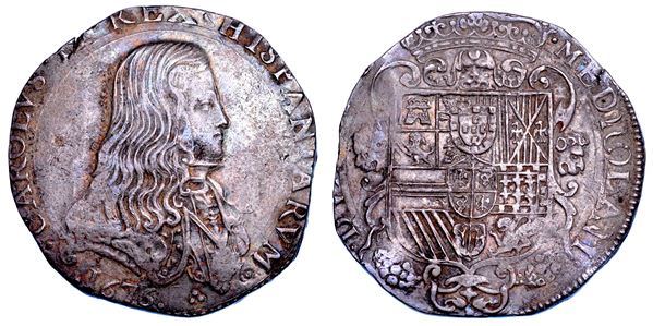 MILANO. CARLO II DI SPAGNA, 1665-1700. Filippo o Carlo 1676.