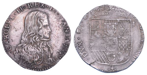 MILANO CARLO II DI SPAGNA, 1676-1700. Mezzo Filippo 1676.