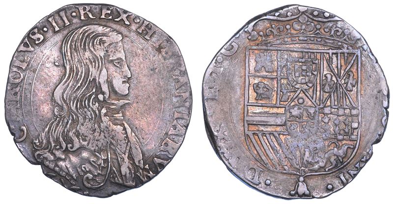 MILANO. CARLO II DI SPAGNA, 1676-1700. Quarto di Filippo 1676.  - Auction Numismatics - Cambi Casa d'Aste