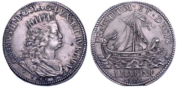 LIVORNO. COSIMO III DE' MEDICI, 1670-1723. Mezzo Tollero 1683.