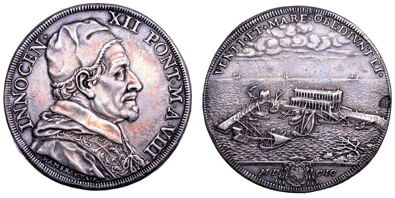 STATO PONTIFICIO. INNOCENZO XII, 1691-1700. Piastra 1699/A. VIII.  - Auction Numismatics - Cambi Casa d'Aste