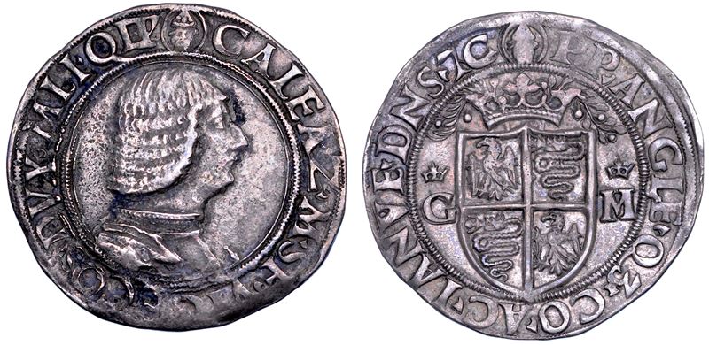 MILANO. GALEAZZO MARIA SFORZA, 1466-1476. Mezzo Testone.  - Asta Numismatica - Cambi Casa d'Aste