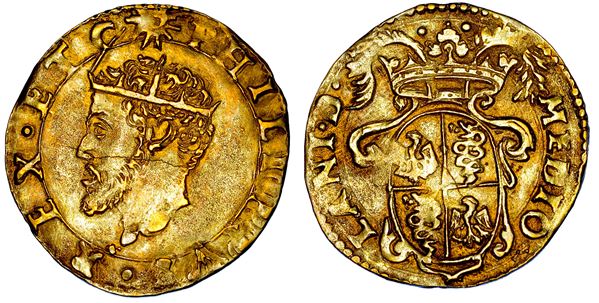 MILANO. FILIPPO II D'ASBURGO, 1554-1598. Scudo d’oro del sole s.d.
