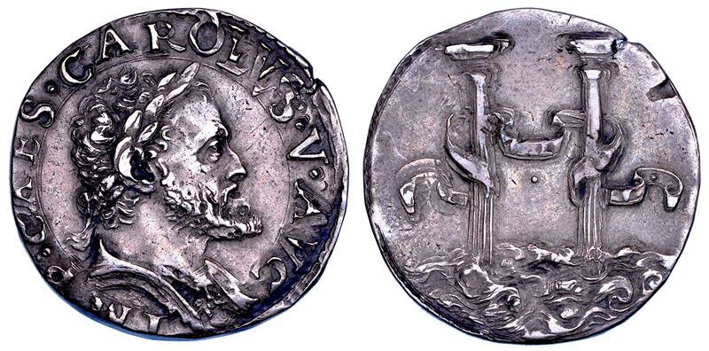 MILANO. CARLO V D'ASBURGO, 1535-1556. Quarto di Scudo d'argento s.d.  - Auction Numismatics - Cambi Casa d'Aste
