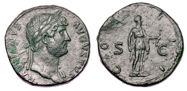 ADRIANO, 117-138. Sesterzio, anni 125-128.