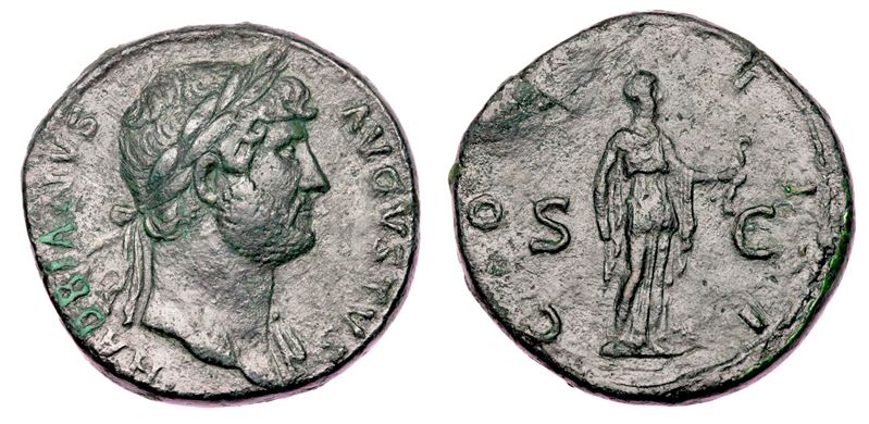 ADRIANO, 117-138. Sesterzio, anni 125-128.  - Auction Numismatics - Cambi Casa d'Aste