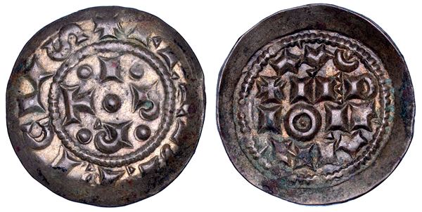 MILANO. ETA' COMUNALE. Denaro imperiale scodellato, 1162-1167. Nosedo.