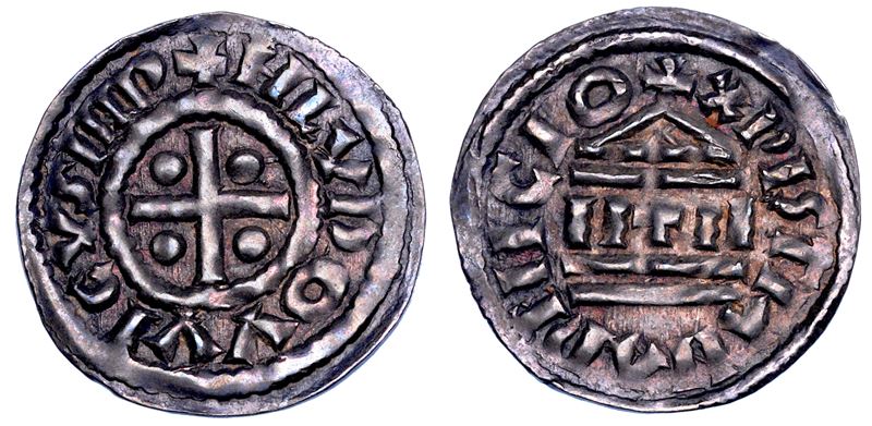 MILANO. LUDOVICO II Imperatore e Re d'Italia, 844-875. Denaro. Zecca italiana incerta.  - Auction Numismatics - Cambi Casa d'Aste