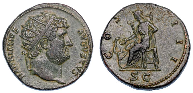 ADRIANO,  117-138. Dupondio, anni 119-139.  - Asta Numismatica - Cambi Casa d'Aste