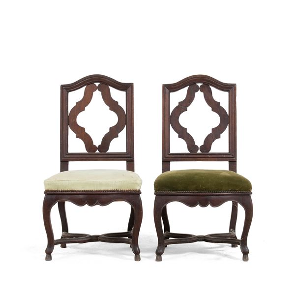 Coppia di sedie Luigi XV. Genova, XVIII secolo