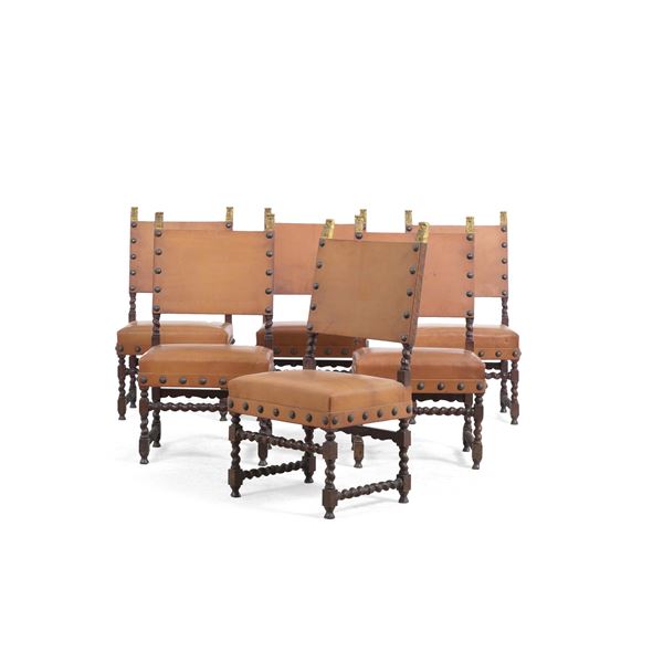 Sei sedie a rocchetto. XVI-XVIII secolo