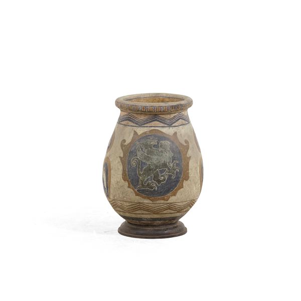 Orcio in terracotta dipinta