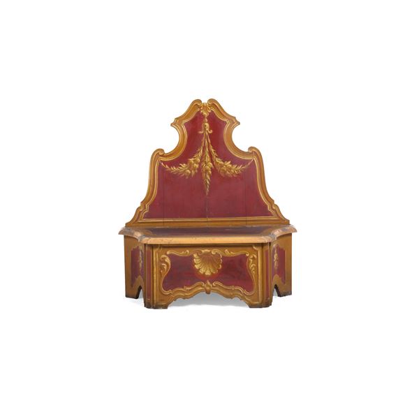 Panca da ingresso in stile settecentesco