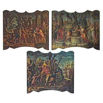 Scuola del XVII secolo, Episodi tratti dall’Antico Testamento, olio su tela