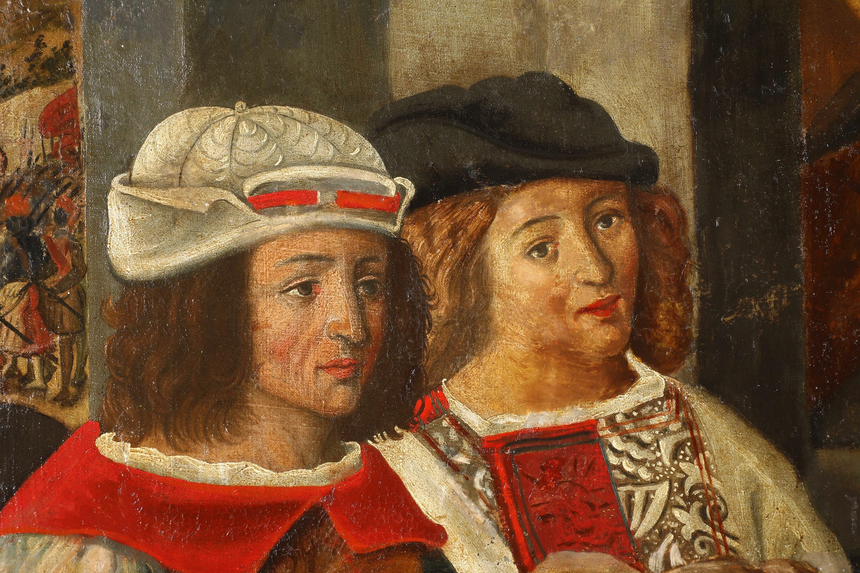 Scuola fiamminga del XVI secolo, Adorazione dei Magi, olio su tela