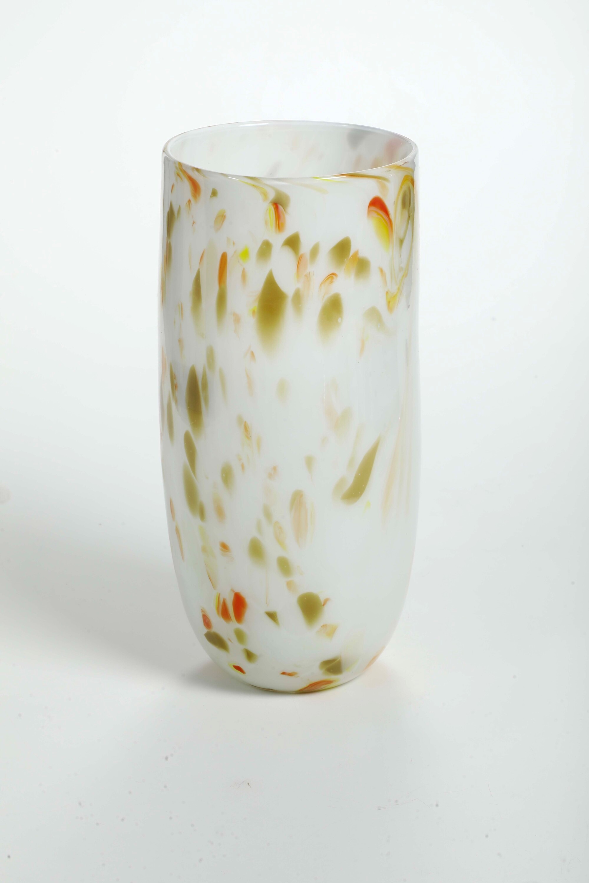 Vaso in Vetro Bianco a Macchie