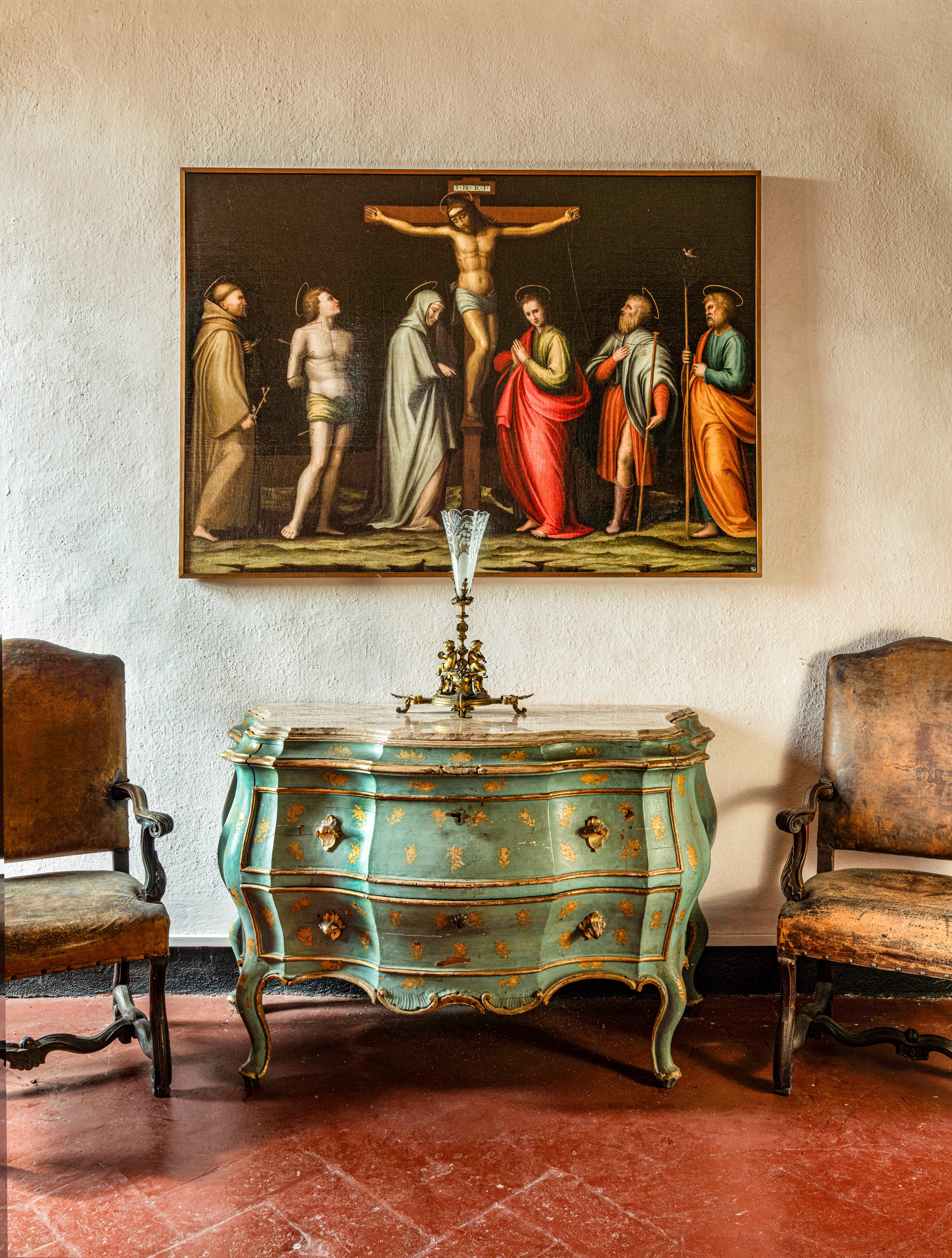 Scuola fiorentina del XVI secolo, Crocifissione con Santi, olio su tela