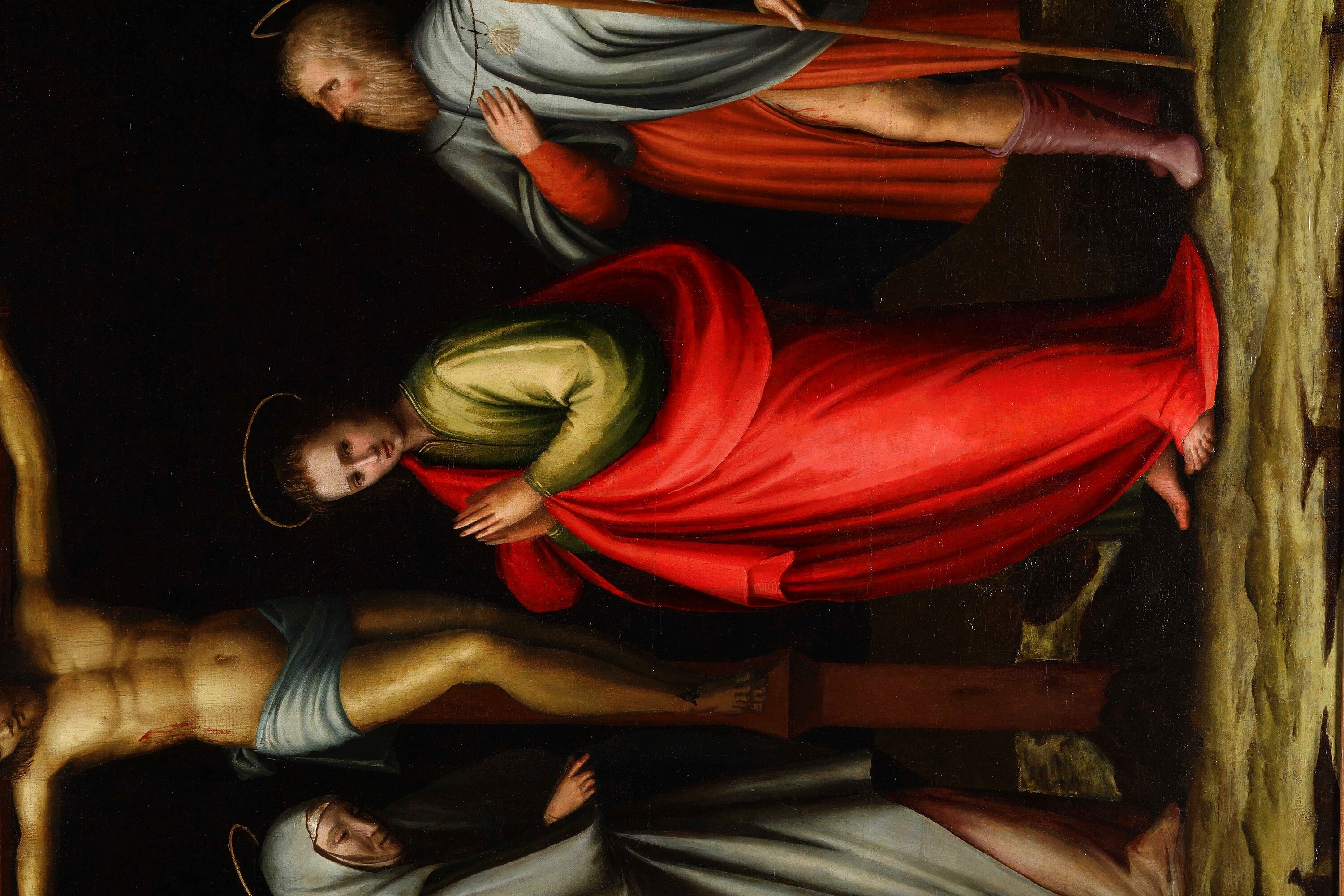 Scuola fiorentina del XVI secolo, Crocifissione con Santi, olio su tela