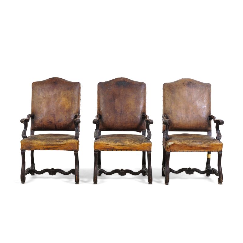 Gruppo di sei poltrone. Lombardia, fine XVII secolo  - Auction Italian Mansions - Cambi Casa d'Aste