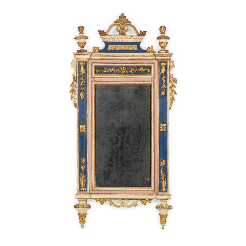 Specchiera laccata e dorata. Fine XVIII secolo  - Asta Dimore Italiane - Cambi Casa d'Aste