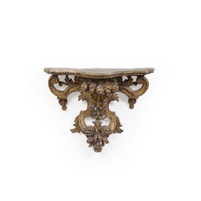 Console in Legno Intagliato e Dorato. XVIII Secolo