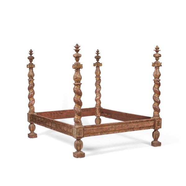 Letto a colonne. Italia centrale, XVII secolo