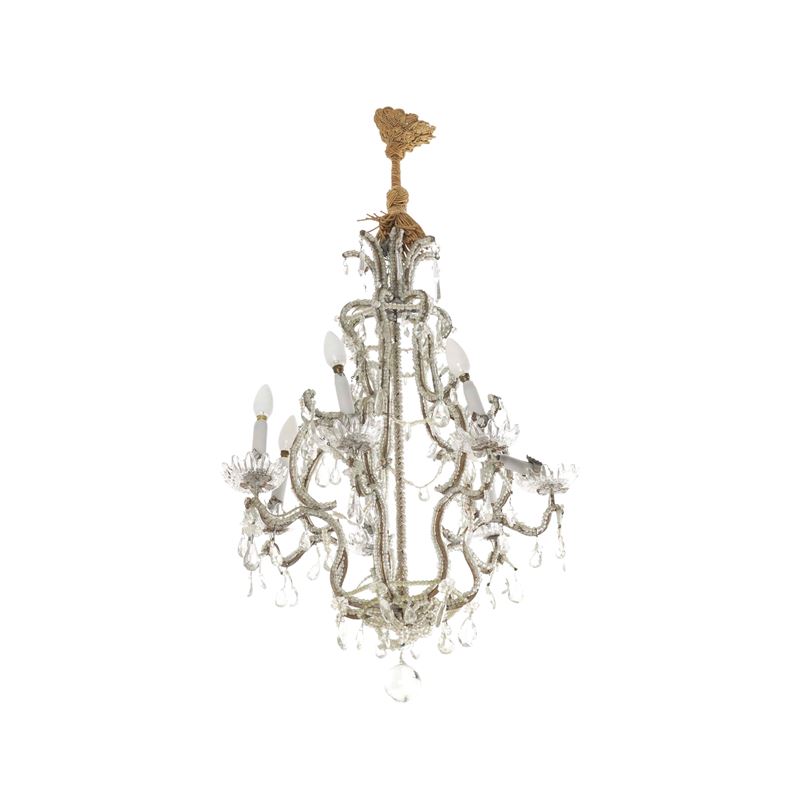 Lampadario a gocce in vetro  - Asta Dimore Italiane TIME - Cambi Casa d'Aste