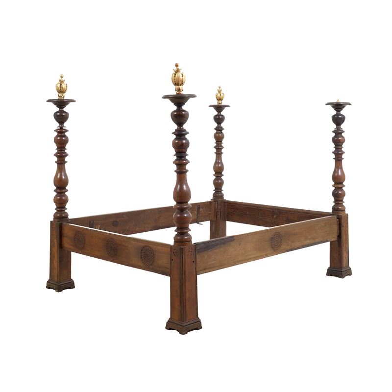 Letto a colonne in stile seicentesco  - Auction Italian Mansions - Cambi Casa d'Aste