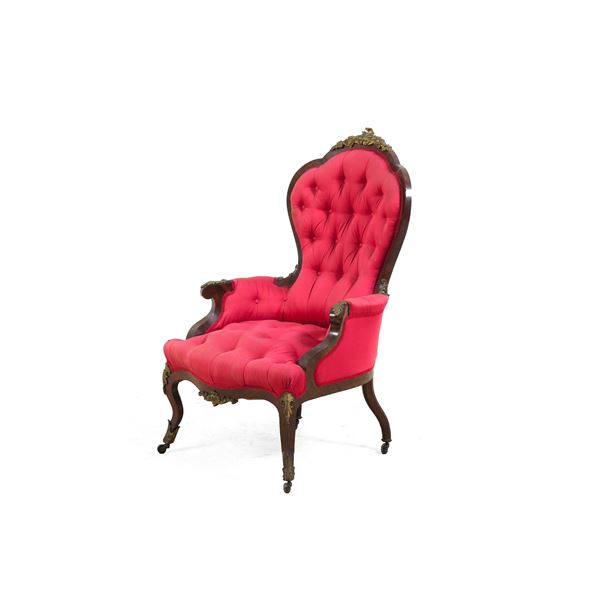 Poltrona capitonnè. Francia, XIX secolo