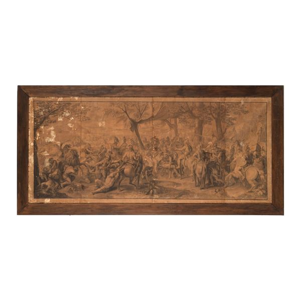 Incisore del XIX secolo Scena di battaglia