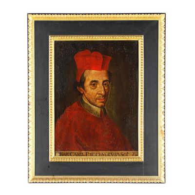 Scuola romana del XVIII secolo, Ritratto del Cardinale P. Tolomaeus, olio su tela