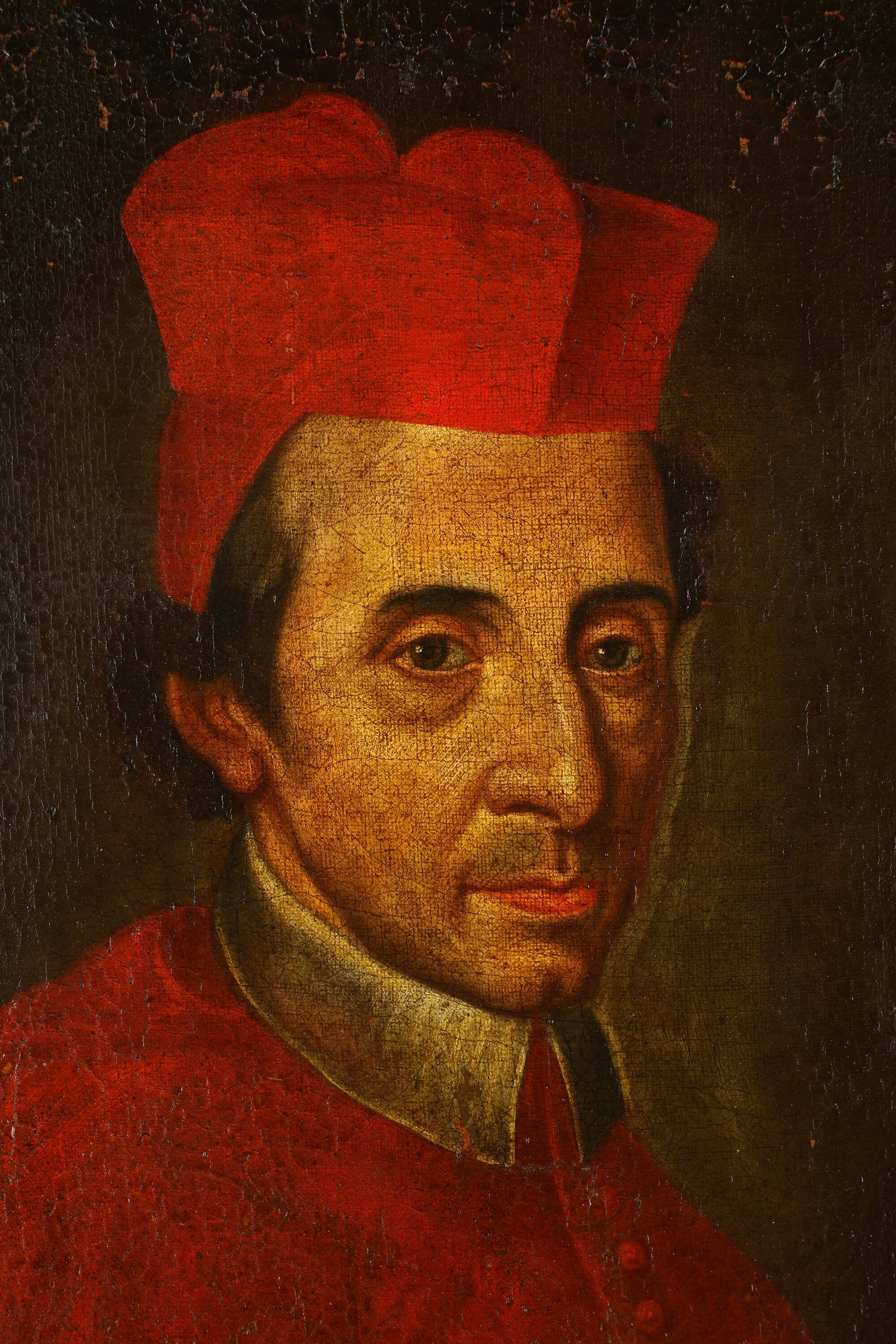 Scuola romana del XVIII secolo, Ritratto del Cardinale P. Tolomaeus, olio su tela