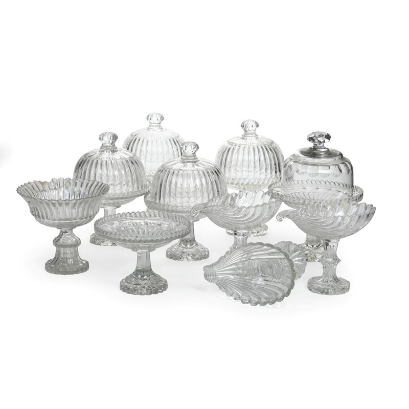 Nove alzatine. Francia, Probabilmente Manifattura Baccarat, 1900 circa.  - Asta Dimore Italiane - Cambi Casa d'Aste