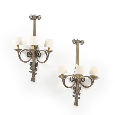 Appliques, Coppia di appliques in metallo dorato (Francia, stile Luigi XVI)